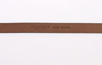 Blue Snakeskin Silver Buckle Logo Waist Belt