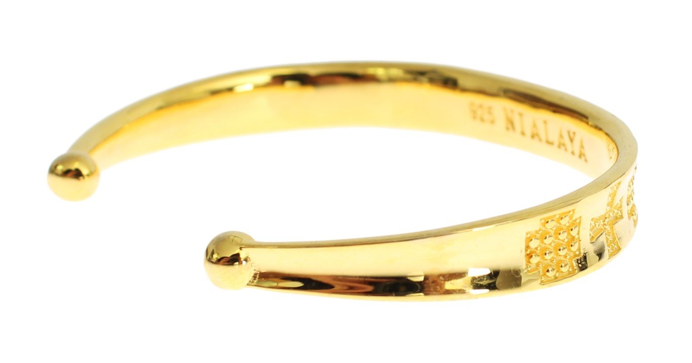 Gold 925 Silver Bangle Bracelet