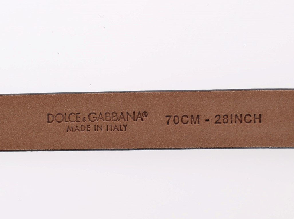 Green Snakeskin Silver Buckle Logo Waist Belt