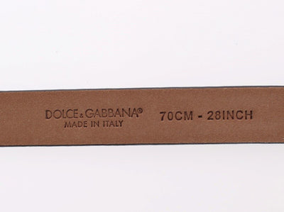 Green Snakeskin Silver Buckle Logo Waist Belt