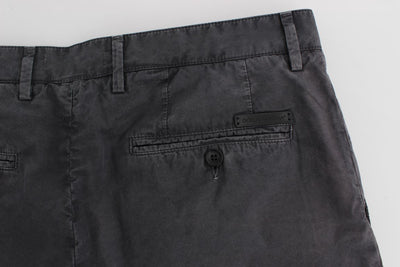 Gray Faded Cotton Above Knees Casual Shorts