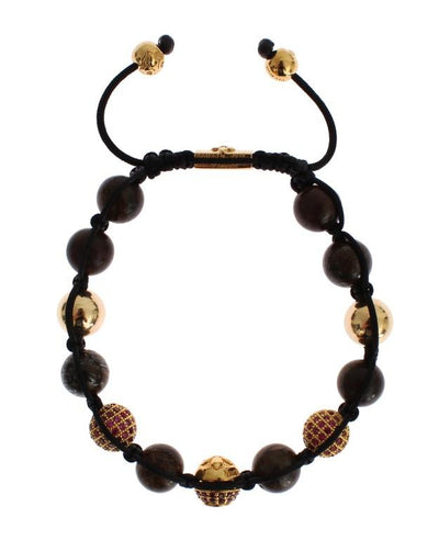 CZ Bronzite 18K Gold 925 Silver Bracelet
