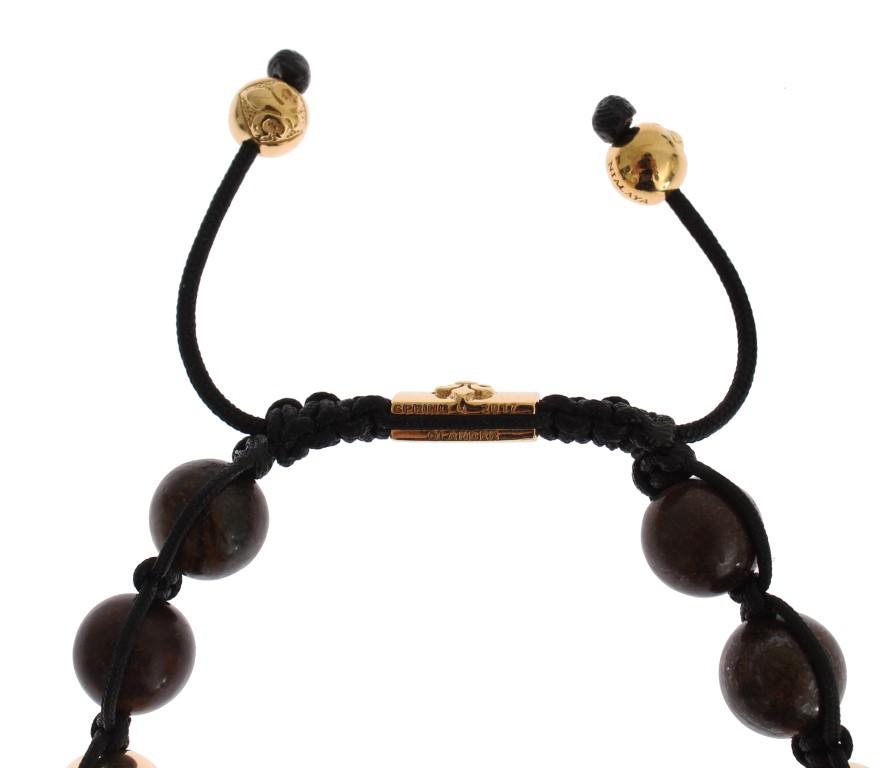 CZ Bronzite 18K Gold 925 Silver Bracelet