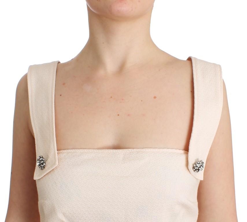 White brocade with crystal detailing dress