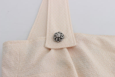White brocade with crystal detailing dress