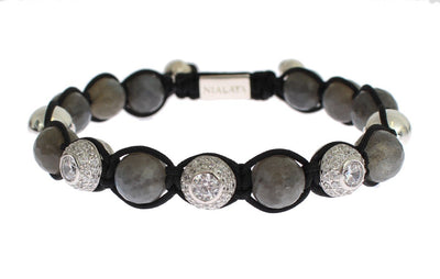 Clear CZ Labrodite 925 Silver Bracelet