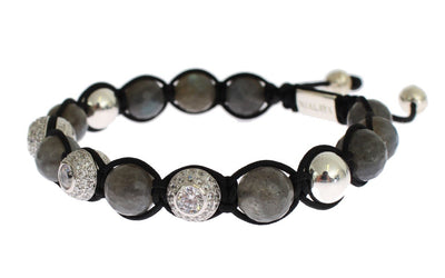 Clear CZ Labrodite 925 Silver Bracelet