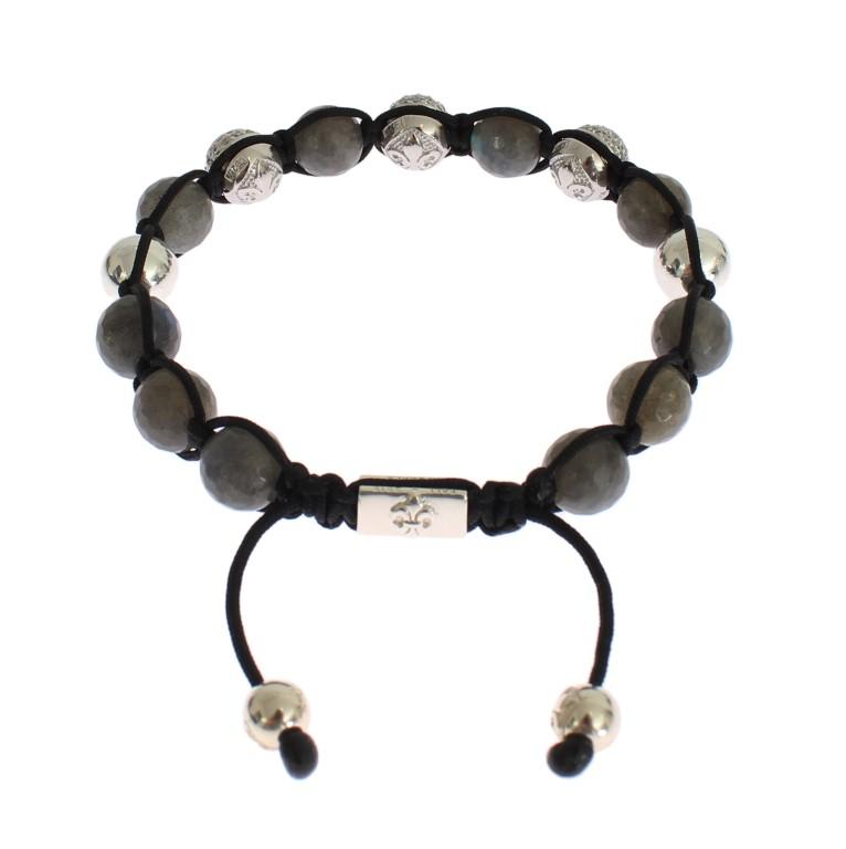Clear CZ Labrodite 925 Silver Bracelet