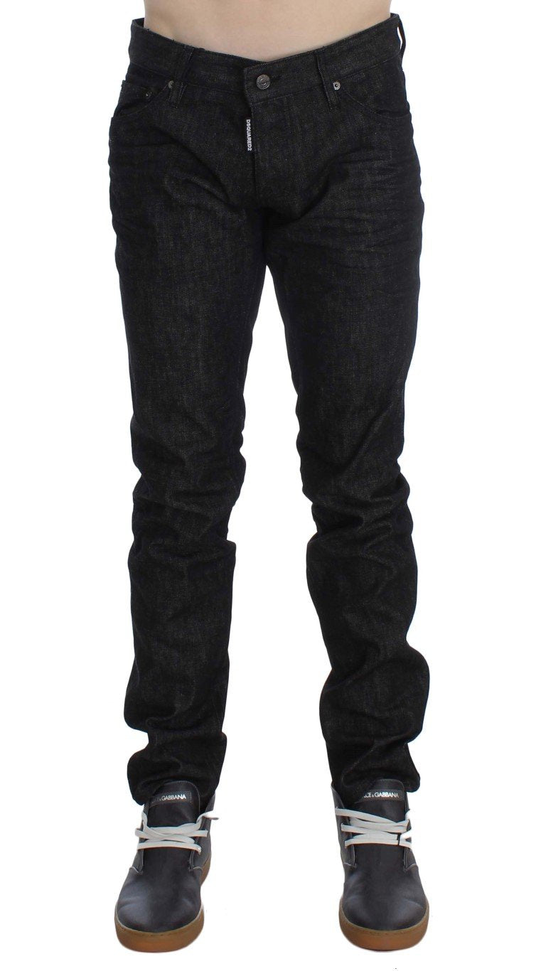 Black Cotton Stretch Denim Slim jeans