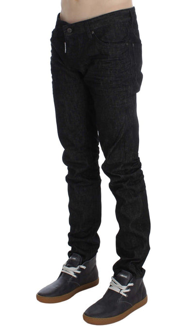 Black Cotton Stretch Denim Slim jeans
