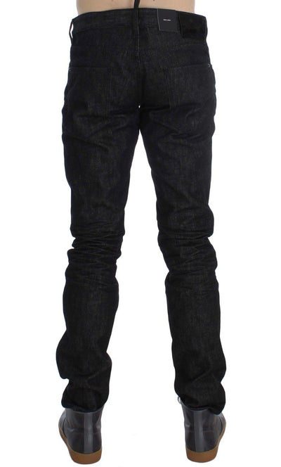 Black Cotton Stretch Denim Slim jeans