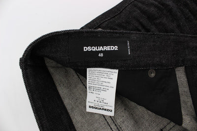 Black Cotton Stretch Denim Slim jeans