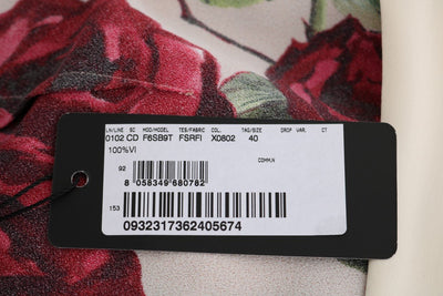 Pink Red Roses Stretch Sheath Dress