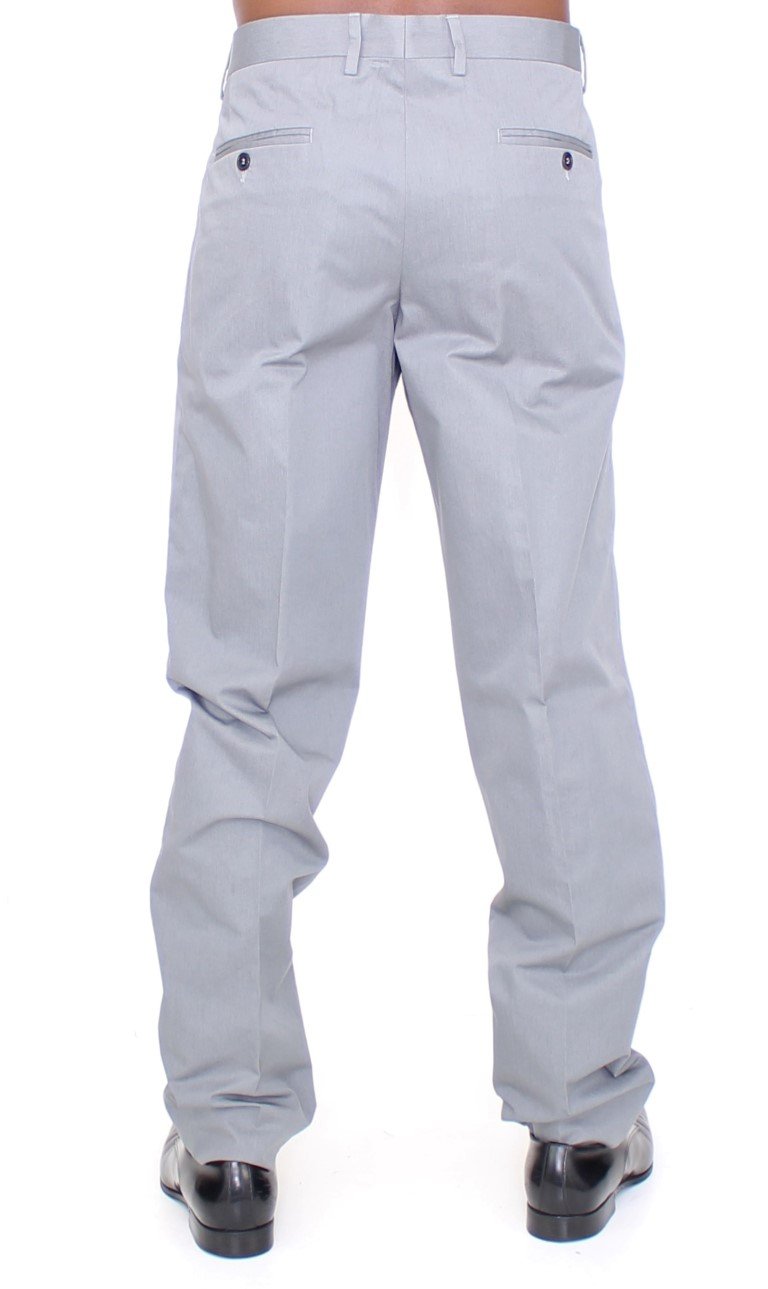Gray Cotton Slim fit Pants Chinos