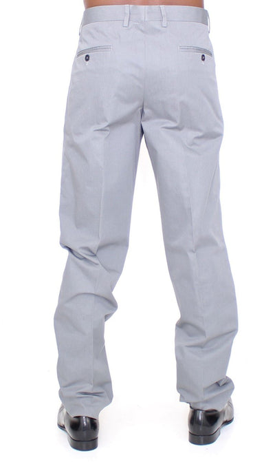 Gray Cotton Slim fit Pants Chinos