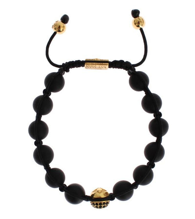 Matte Onyx CZ Gold 925 Silver Bracelet