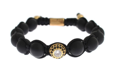 Matte Onyx CZ Gold 925 Silver Bracelet