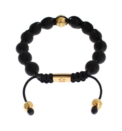 Matte Onyx CZ Gold 925 Silver Bracelet