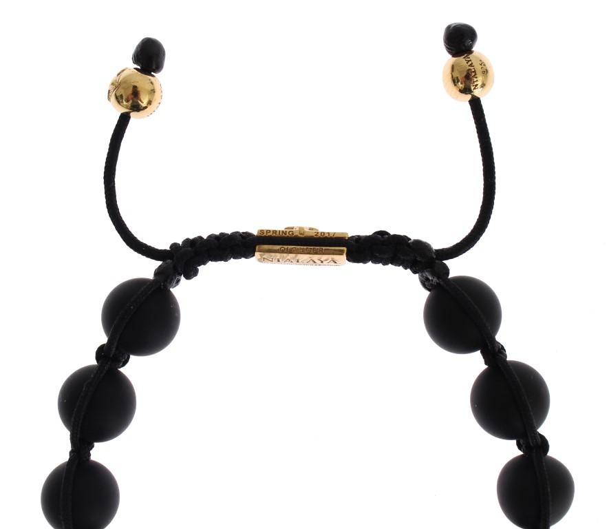 Matte Onyx CZ Gold 925 Silver Bracelet