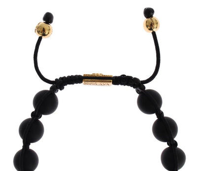 Matte Onyx CZ Gold 925 Silver Bracelet