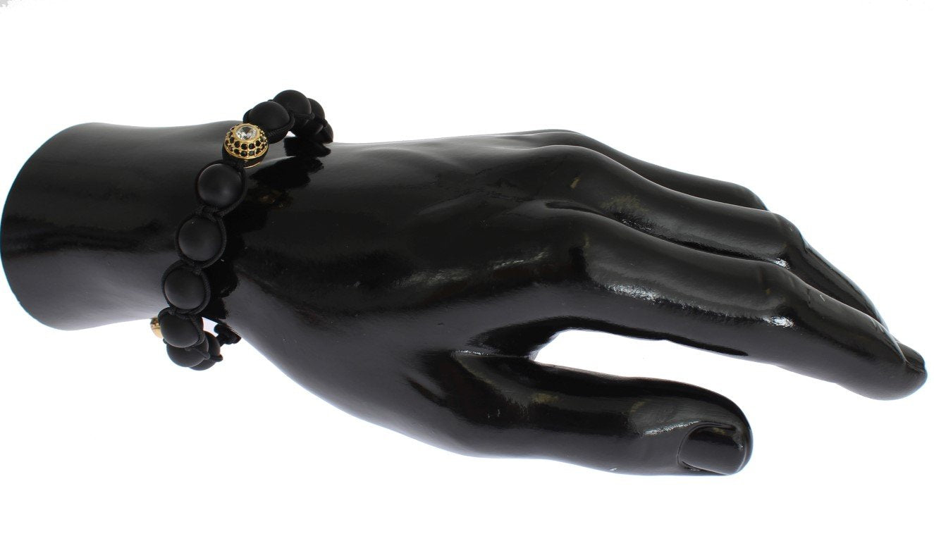 Matte Onyx CZ Gold 925 Silver Bracelet