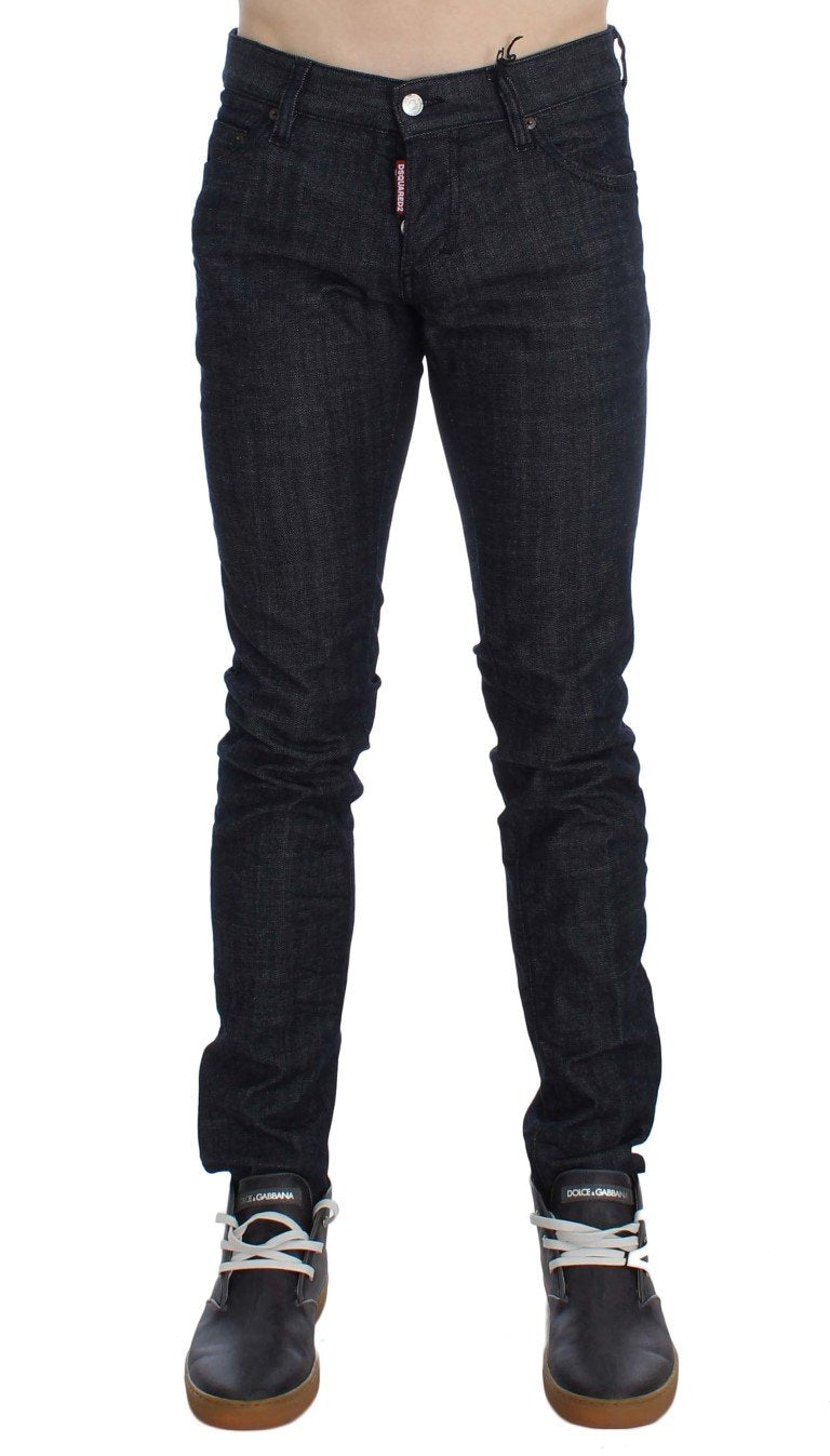 Dark Blue Cotton Stretch Denim Slim jeans