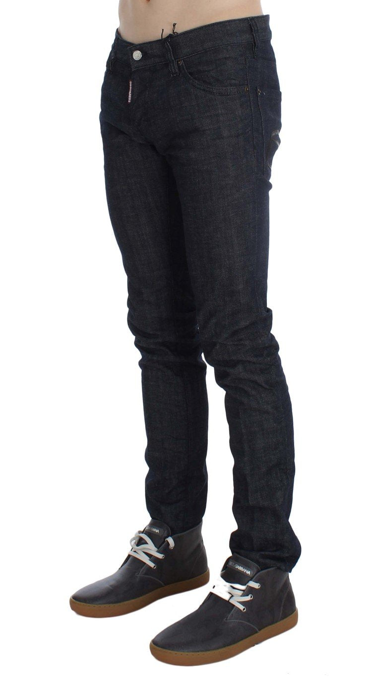 Dark Blue Cotton Stretch Denim Slim jeans