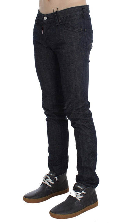 Dark Blue Cotton Stretch Denim Slim jeans