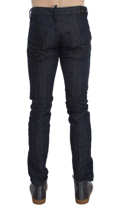 Dark Blue Cotton Stretch Denim Slim jeans