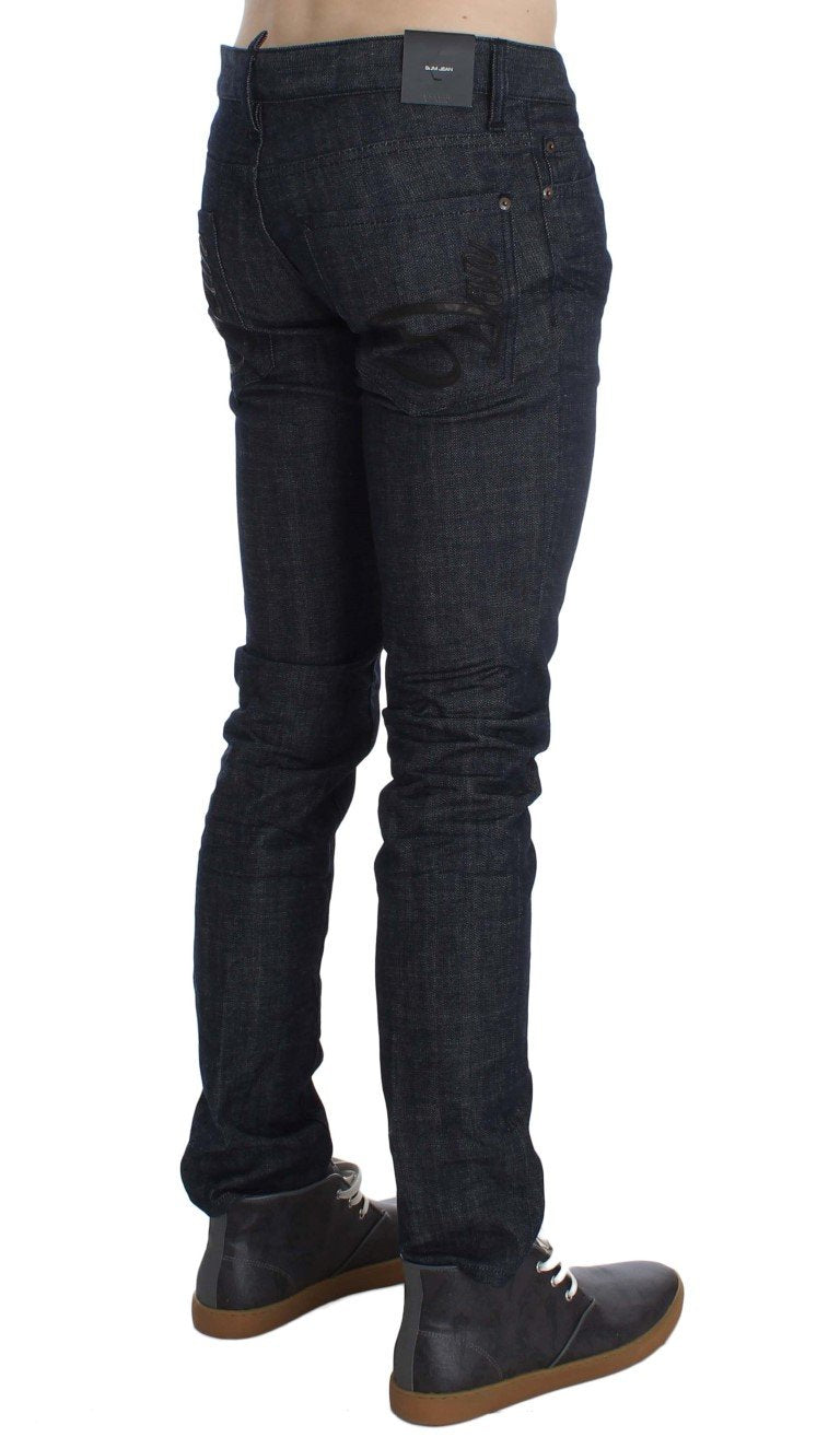 Dark Blue Cotton Stretch Denim Slim jeans