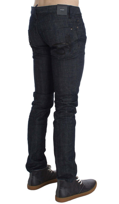 Dark Blue Cotton Stretch Denim Slim jeans