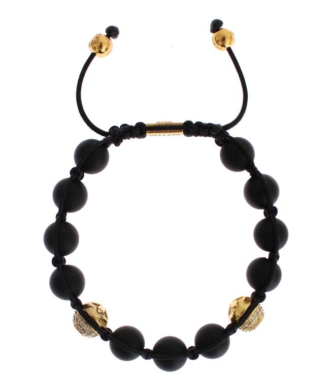 Matte Onyx CZ Gold 925 Silver Bracelet