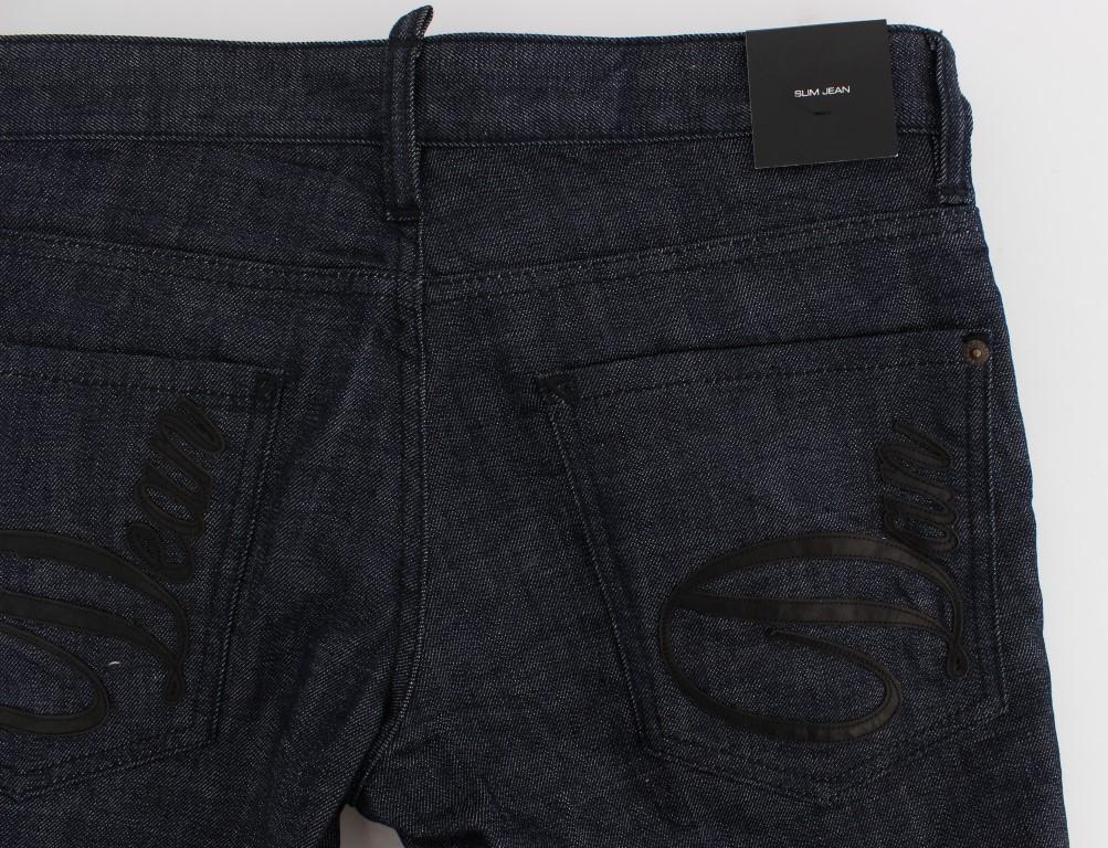 Dark Blue Cotton Stretch Denim Slim jeans