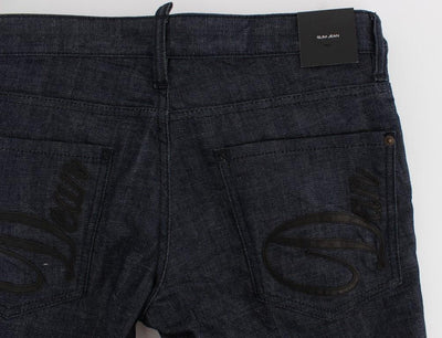 Dark Blue Cotton Stretch Denim Slim jeans