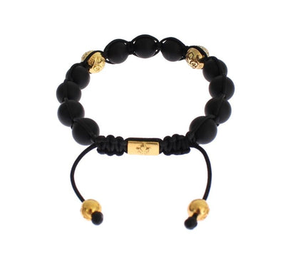 Matte Onyx CZ Gold 925 Silver Bracelet