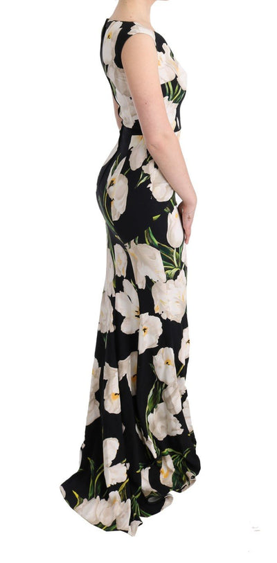 Tulip Print Floral Stretch Sheath Dress