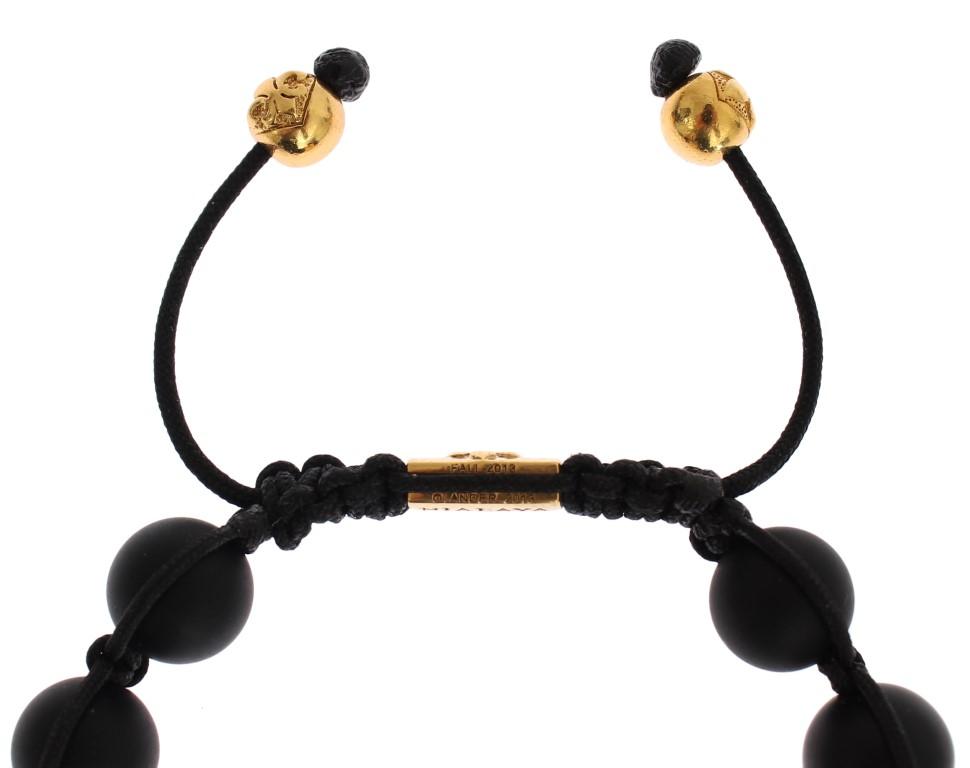 Matte Onyx CZ Gold 925 Silver Bracelet