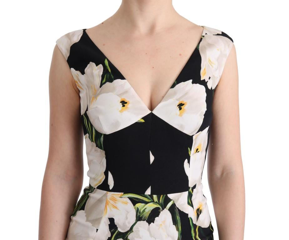 Tulip Print Floral Stretch Sheath Dress