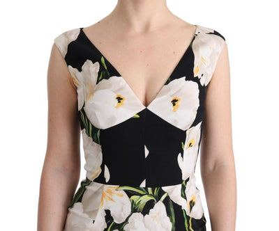 Tulip Print Floral Stretch Sheath Dress