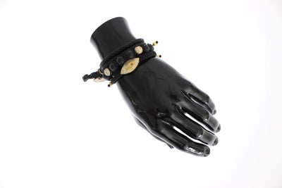 Matte Onyx CZ Gold 925 Silver Bracelet