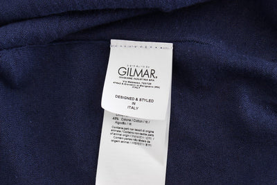Blue Linen Cotton Full Button Cardigan Sweater