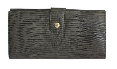 Green Leather Clutch Continental Wallet