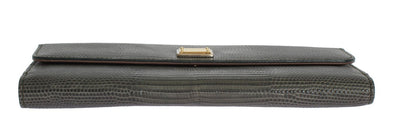 Green Leather Clutch Continental Wallet