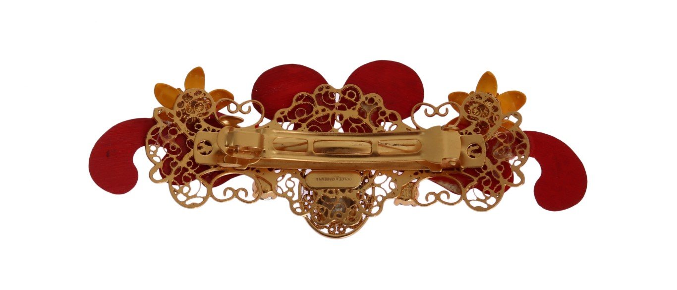 Red Torero Crystal Floral Hair Clip
