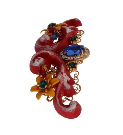 Red Torero Crystal Floral Hair Clip