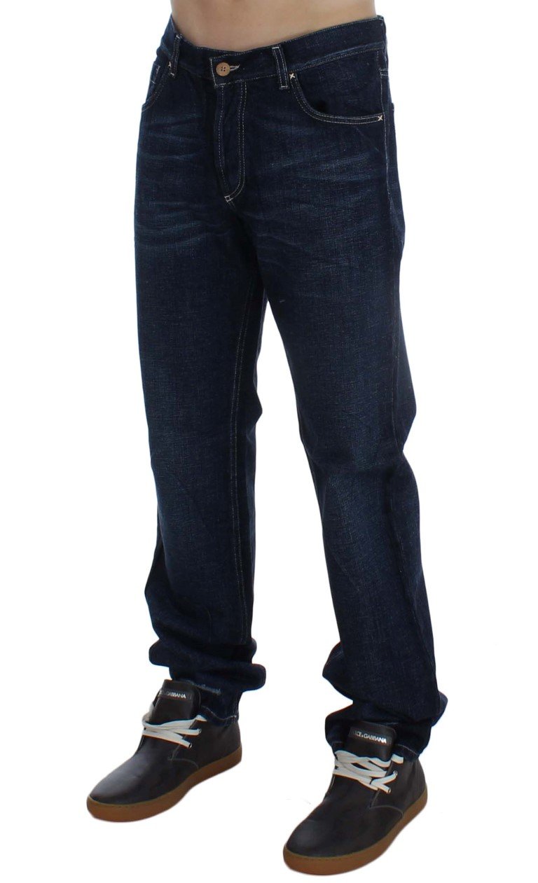Blue Cotton Regular Fit Jeans