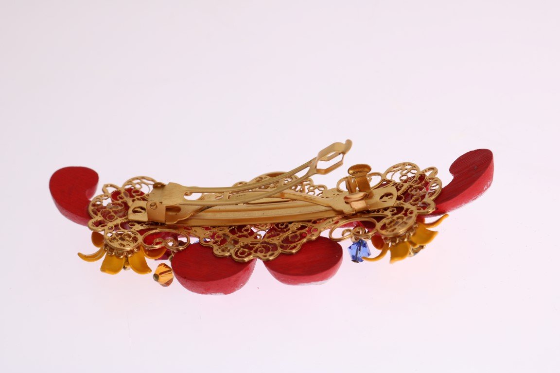 Red Torero Crystal Floral Hair Clip