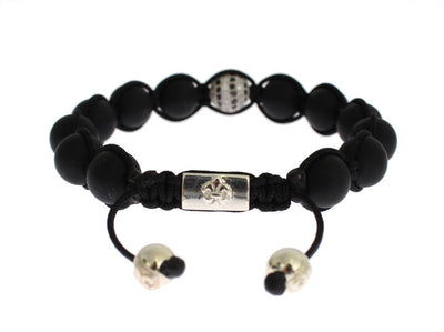 Matte Onyx Clear CZ 925 Silver Bracelet