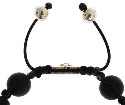 Matte Onyx Clear CZ 925 Silver Bracelet