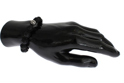 Matte Onyx Clear CZ 925 Silver Bracelet